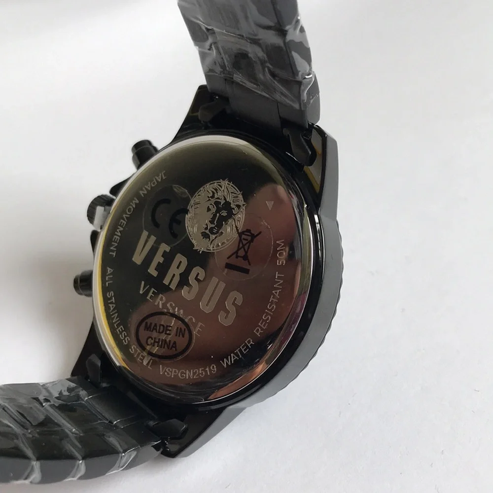 New Authentic VERSUS Versace Tokyo Chronograph Sport Watch – Black